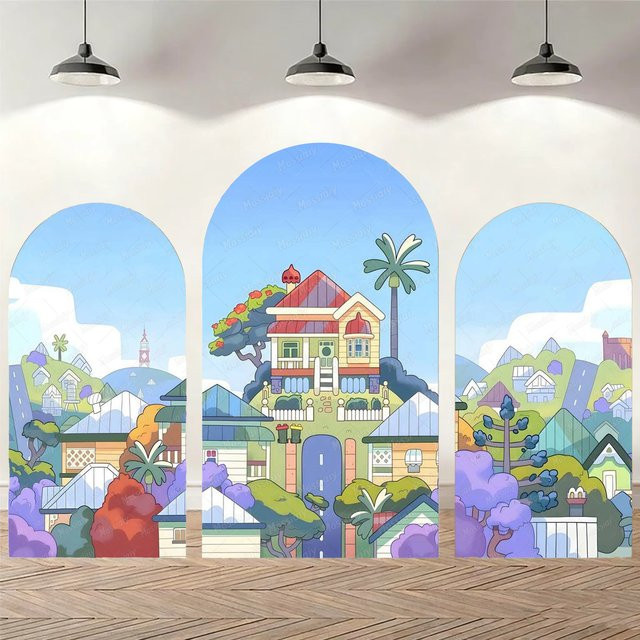 Mossiaiy Fotohintergrund Wand aus elastischem Stoff in Blau für Kindergeburtstage und Babypartys, B/H: 120 x 50 cm - Bild 1