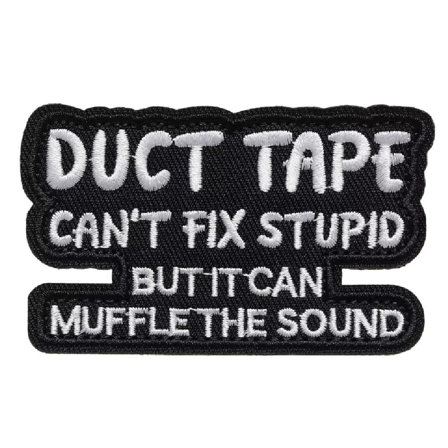 Taktisches Klett-Patch mit lustigem Meme-Motiv als gesticktes Moral-Abzeichen in Schwarz für Outdoor-Ausrüstung und Molle-Rucksäcke - Bild 5