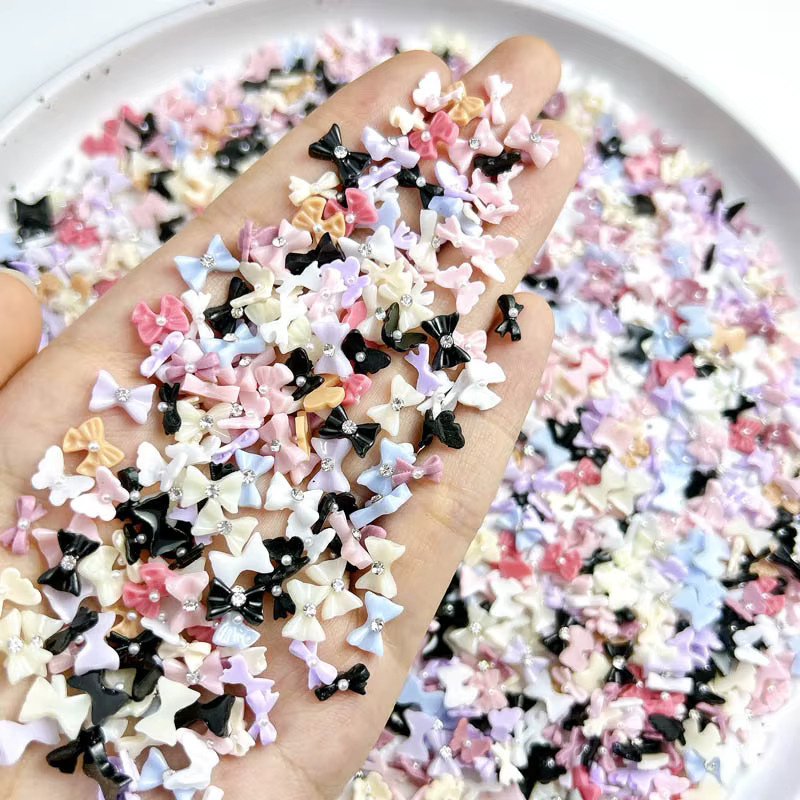 30 Stück Harz Perlen Bogen Nagel Charms, Mini Fliege, Nagelkunst Zubehör - Bild 2