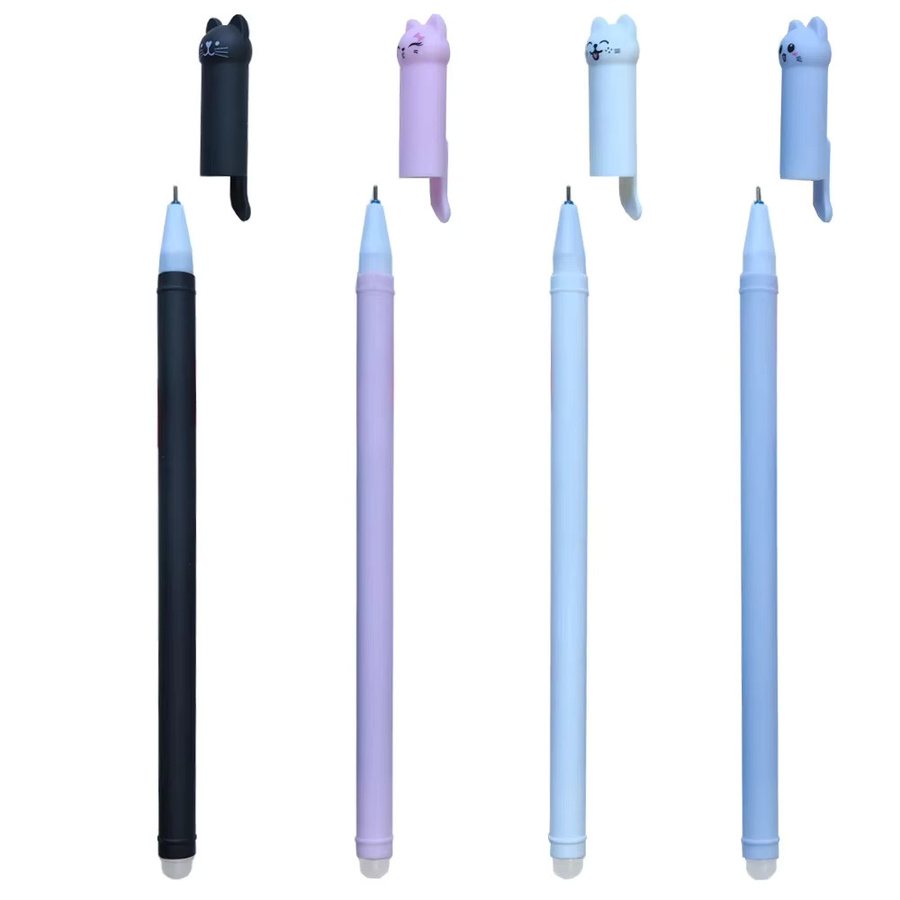 MROOFUL Kreative Katze Löschbare Gelstifte Set mit 0,5mm Mine in Blau und Schwarz - Bild 2