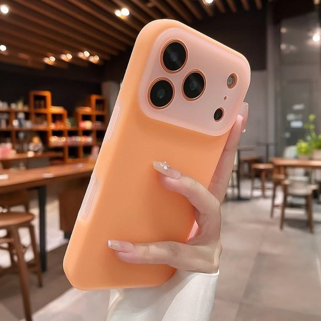 Xeber Silikon Schutzhülle für iPhone in den Farben Rot und Orange, matte und stoßfeste Gelee-Hülle mit Kameraschutz - Bild 1