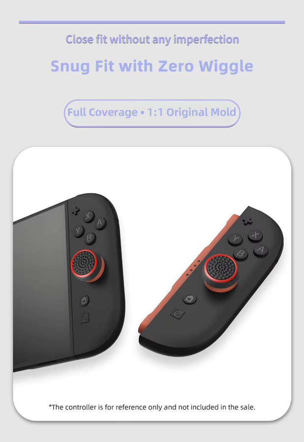 VILCORN Rutschfeste Silikon-Analog-Joystick-Kappen mit Daumengriff für Nintendo Switch, Switch Pro, PS5 und PS4 - Bild 3