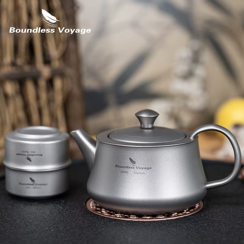 Boundless Voyage Titan-Wasserkocher aus Titan und Edelstahl, 300 ml, tragbare Teekanne für Reisen und Camping - Bild 3