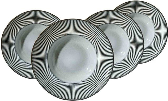 Ritzenhoff & Breker Pastateller Salerno Pasta Bowl 4er Set in Grau und Weiß Durchmesser: 30,5 cm - Bild 1