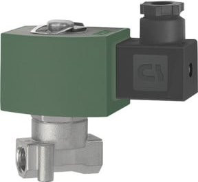 Riegler 2/2-Wege-Magnetventil aus Edelstahl in Grün, NC, direktgesteuert, 24 V DC, G 1/4, PN 0-3,5 bar - Bild 1
