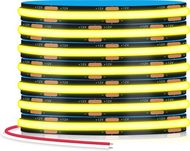 HEGEHE Schwarzer COB LED-Streifen für TV-Hintergrundbeleuchtung und Raumdekoration, DC 12V/24V, CCT-Farbtemperatur, flexibel und schneidbar - Bild 1