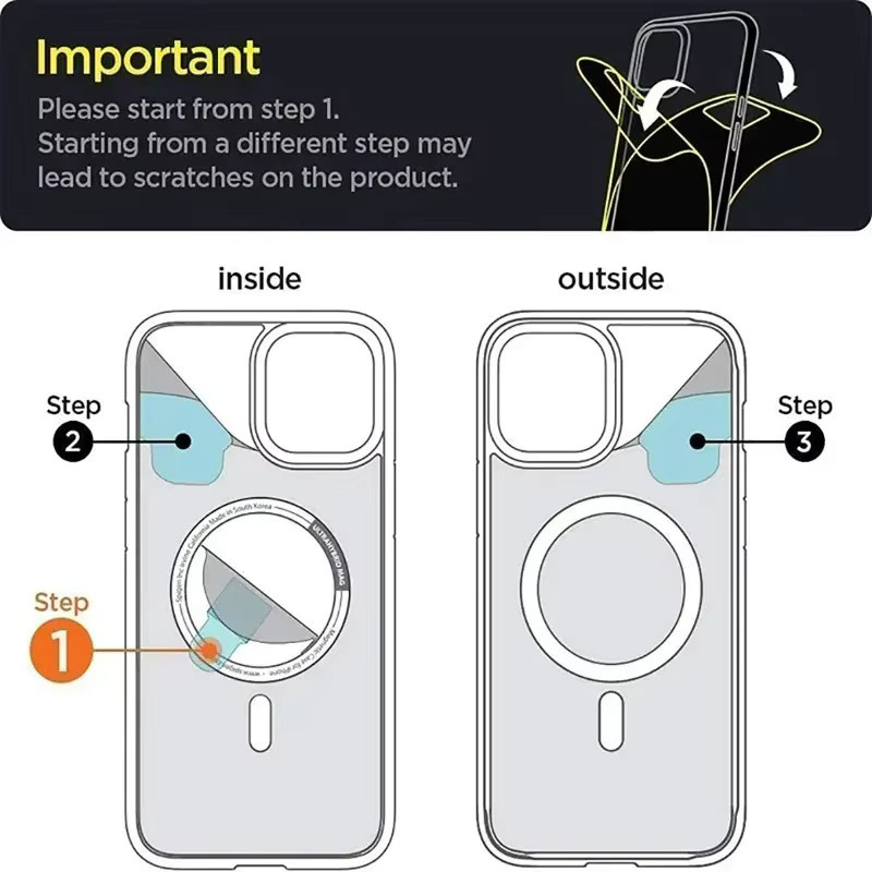 EIENACOCO Transparente Magnetische Handyhülle für iPhone kompatibel mit MagSafe, Acryl Klare Schutzhülle - Bild 3
