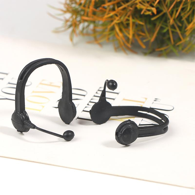 Yiran toy 1 Puppenhaus-Kopfhörer Mikrofon-Headset Zubehör Schwarz - Bild 2