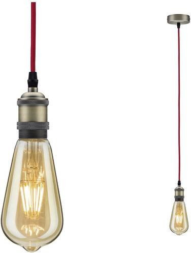 Paulmann Eldar Pendelleuchte Retrolook E27 Rot und Bronze - Bild 1