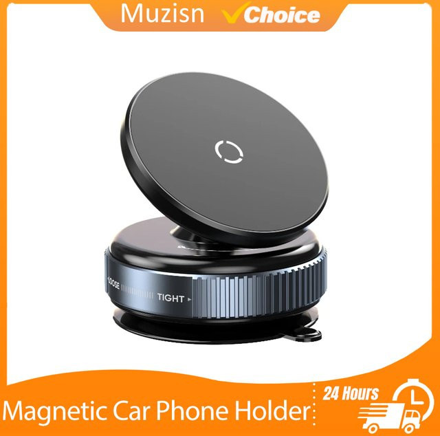 Muzisn Magnetische Autotelefonhalterung mit 360 Grad verstellbarem Saugnapf für Smartphones in Schwarz oder Weiß - Bild 1