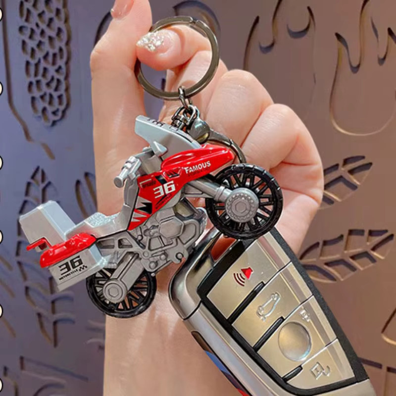 diffone Schlüsselanhänger 3D-Motorrad-Modell, Edelstahl, Silber, Herren - Bild 2