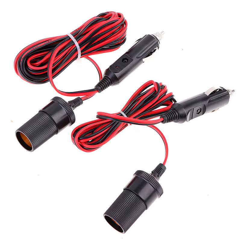 12V Auto Zigarettenanzünder Verlängerungskabel mit Anzeige und Licht, 5m Länge, Schwarz - Bild 4