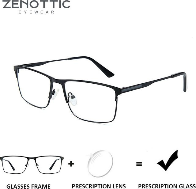 ZENOTIC Korrektionsbrille Herren, Quadratisch, Titan - Bild 1