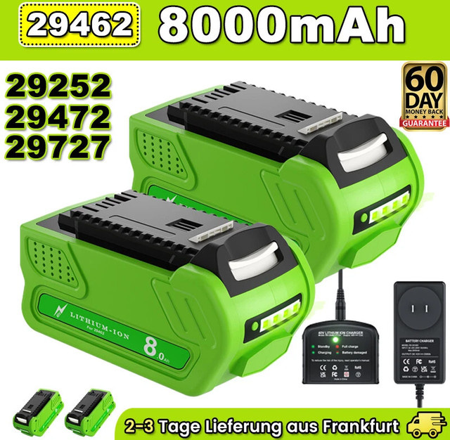 Greenworks 40 V 8000 mAh Akku für Elektrowerkzeuge 29462 29472 29282 - Bild 1