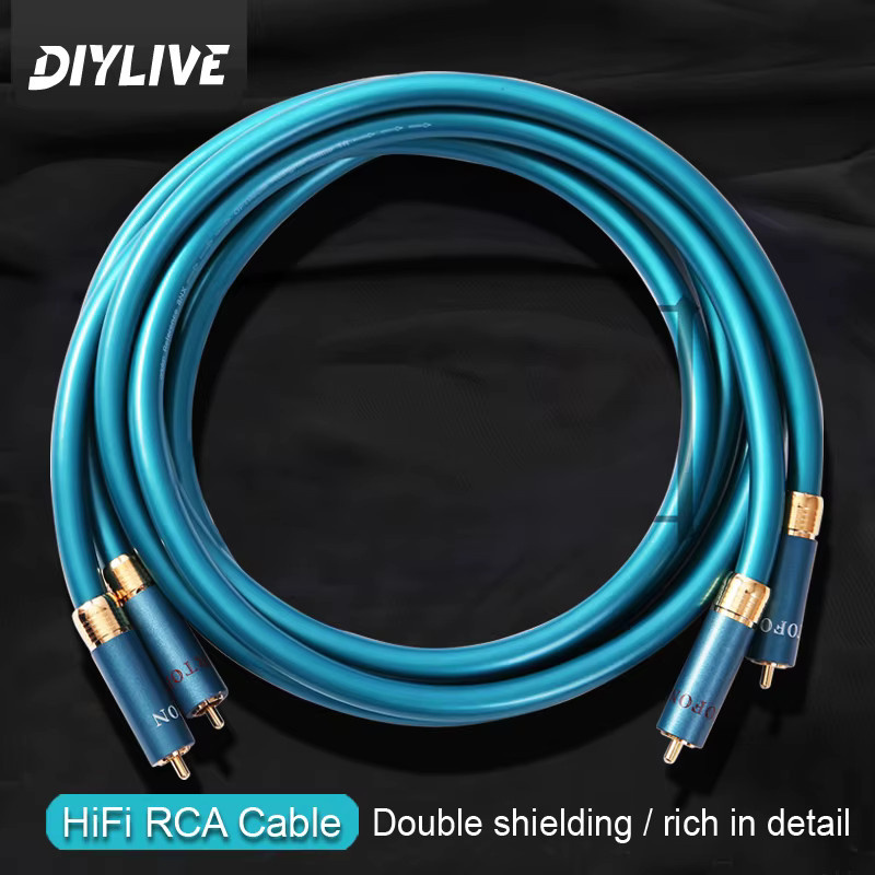 DIYLIVE 8N OCC Silber RCA-Audio-Verbindungskabel 2RCA zu 2RCA in Silber und Blau - Bild 2