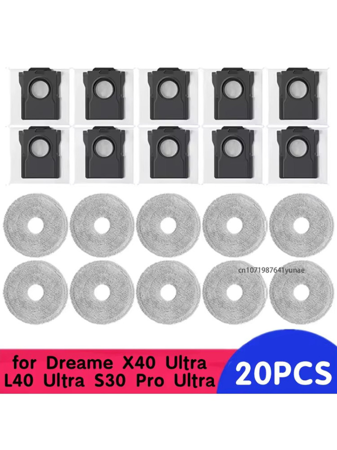 Mopp-Tuch Zubehör kompatibel mit Dreame X50 Ultra, X30 Ultra, X40 Ultra, L10s Pro Ultra, L10s Plus, L30s Ultra und L40 Ultra sowie Staubbeutel - Bild 2