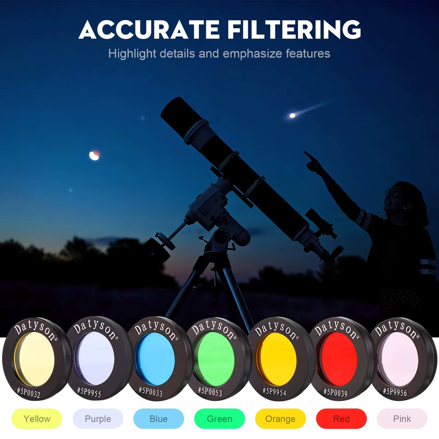 Datyson Astronomie-Teleskop Filterkombination für Mond und Planeten aus optischem Glas in Grün und Multicolour, 1,25 Zoll - Bild 5