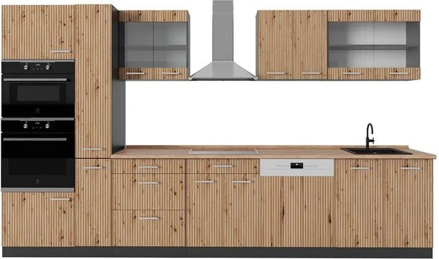 Vicco R-Line Küchenzeile Artisan Eiche und Anthrazit mit Hochschrank, Breite: 350 cm - Bild 1