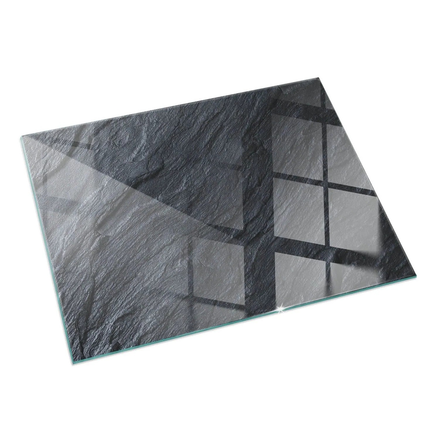 Tulup Glasplatte für Kaminöfen mit Steinoberflächenstruktur, Schwarz, B: 120 cm, H: 80 cm - Bild 2
