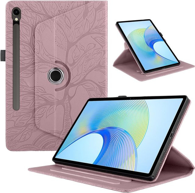 Samsung Galaxy Tab S10 FE Plus Kunstleder Tasche in Pink mit 360 Grad Design - Bild 1