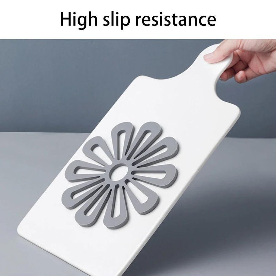 Love Home Garden Topfmatte in Blumenform, grauer Untersetzer als Anti-Rutsch-Schutz und Isolationspad, Durchmesser: 16,8 cm - Bild 7