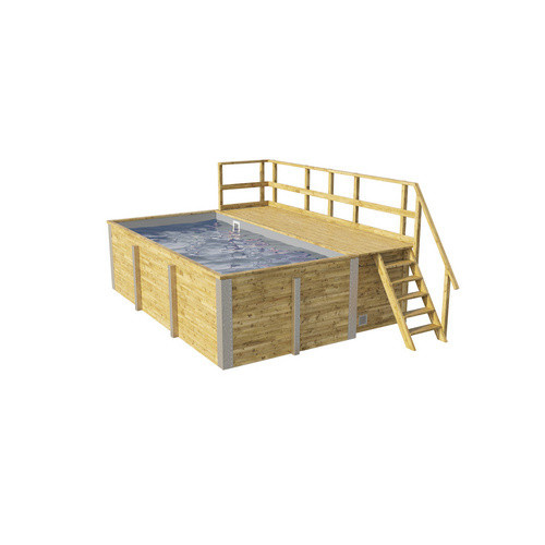 WEKA Massivholzpool 595 rechteckiger Aufstellpool aus Massivholz in Grau und Braun, B/H/L: 315 x 116 x 500 cm - Bild 2