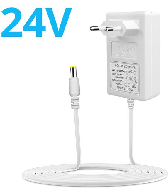Netzteil AC220V auf 24V für LED-Lichtleisten und Haushaltsgeräte mit EU-Stecker, Farbe: Weiß - Bild 1