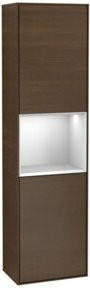 V&B Finion Hochschrank mit LED-Beleuchtung und Glasfachboden, Weiß lackiert, B/T/H: 41,8 x 27,0 x 151,6 cm - Bild 1