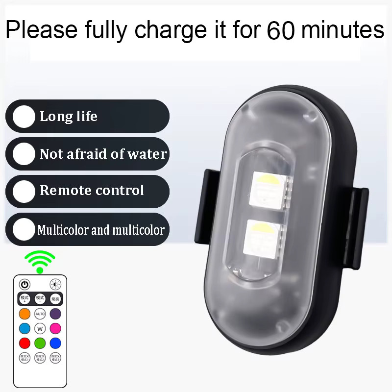 Modern Car Multifunktionales Auto-LED-Warnlicht in Schwarz mit RGB-Farben, wiederaufladbar und mit Fernbedienung - Bild 2