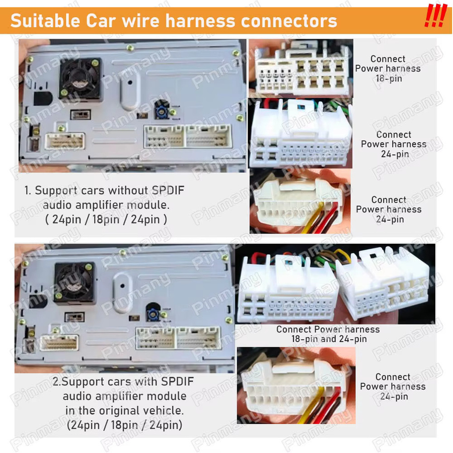 pinmany CAN-Bus Audio-Adapter Auto-Radio-Kabelbaum für Hyundai Santa Fe I40 Ix35 und KIA Cerato Sorento Soul Sportage Carens Optima - Bild 4