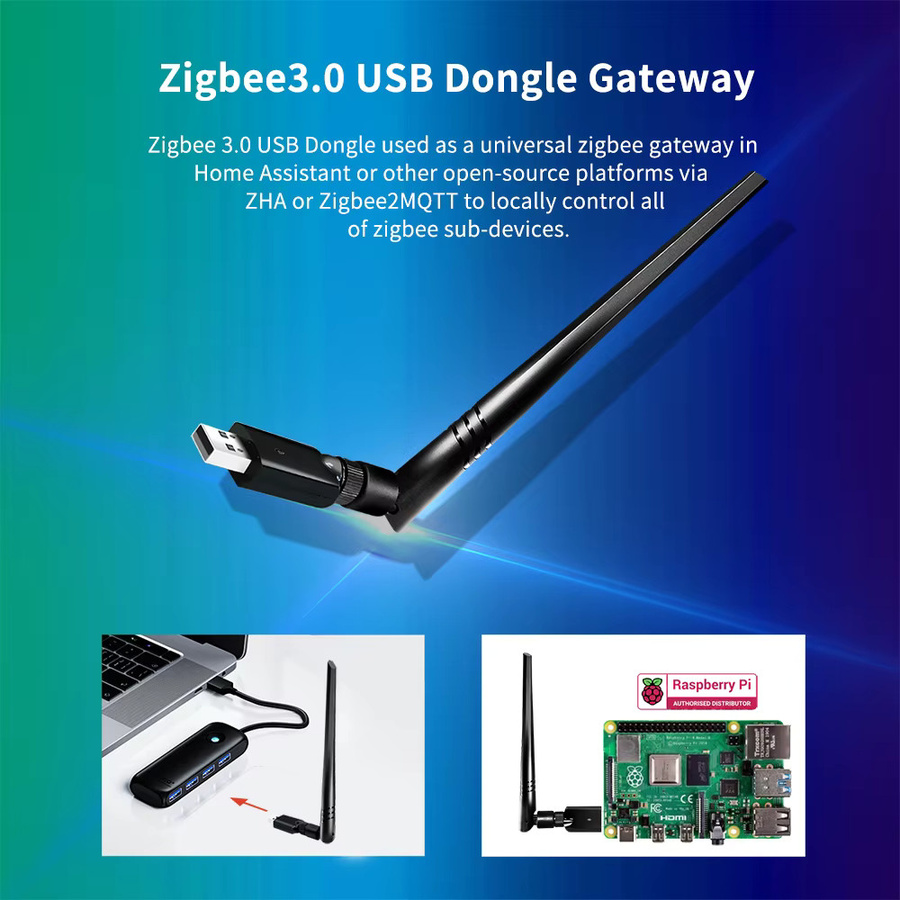 LINCUKOO ZigBee 3.0 USB Dongle Gateway Extender in Schwarz, unterstützt Home Assistant, OpenHAB und ZigBee2MQTT, EFR32MG21 Basis mit aufrüstbarer Firmware - Bild 2