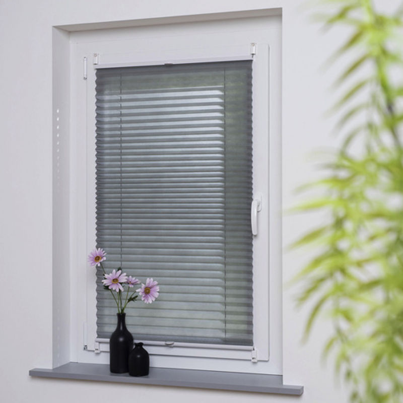LIEDECO Klemmfix Plissee Easy aus Polyester, grau, semi-transparent, B: 60,0 cm, H: 210,0 cm - Bild 4