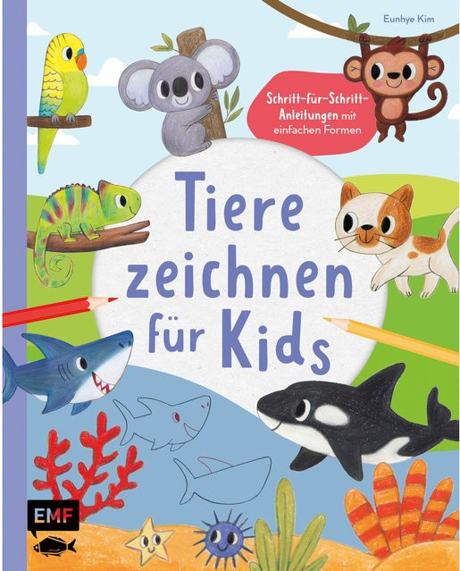 EMF Tiere zeichnen für Kinder Malbuch auf Deutsch - Bild 1