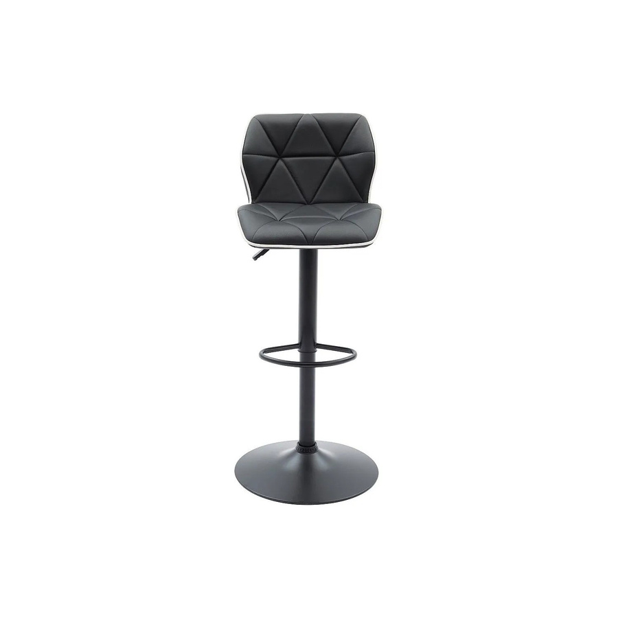 Barhocker Calvin von Vente-unique in Schwarz mit Metallgestell und Kunstlederbezug, Höhe: 45 cm - Bild 2
