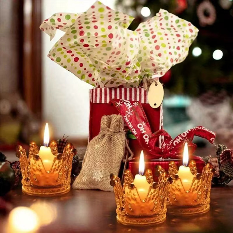Europäischer Kristall-Kronen-Kerzenhalter aus Glas in Transparent für Tealight und Duftkerzen zur Dekoration - Bild 5