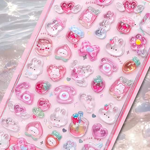 Discover Intime 3D Geprägte Diamant-Sticker im Cartoon-Design aus PVC für Scrapbooking und DIY-Dekoration, Mehrfarbig - Bild 1