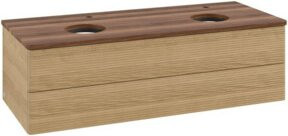 V&B Waschtischunterschrank Antao mit Frontstruktur und Beleuchtung in Eiche Honig, B/T/H: 120 x 50 x 50 cm - Bild 1
