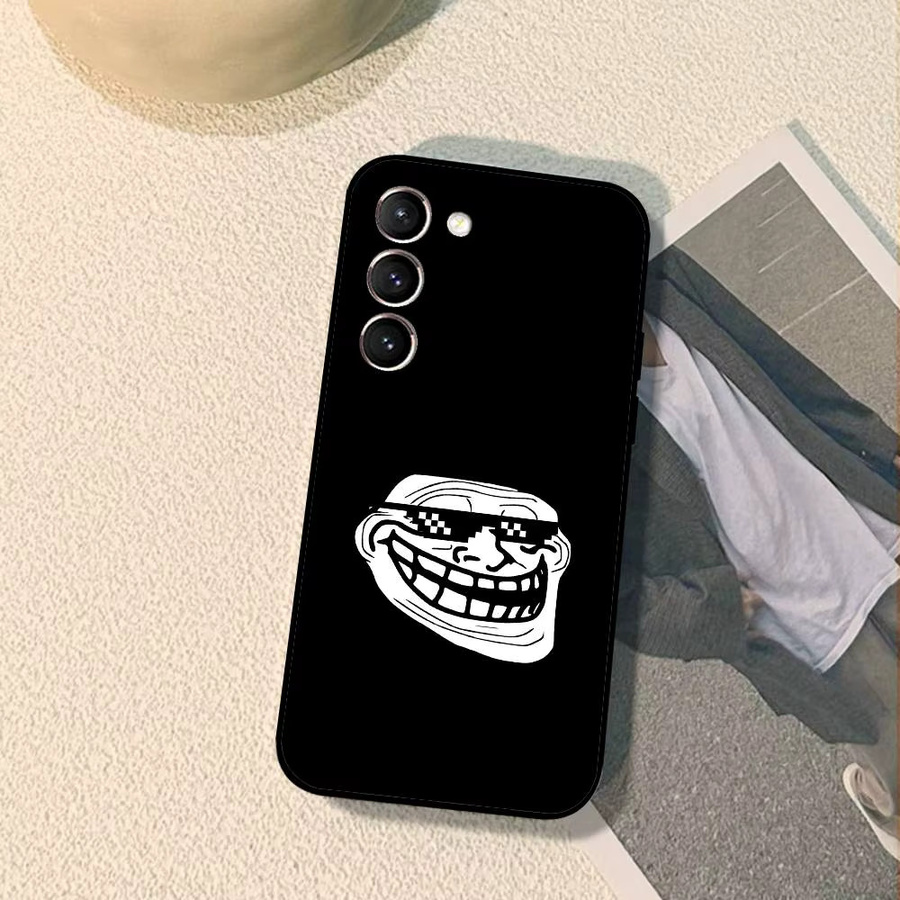 Handyhülle mit T-Trollfaces Memes Design für Samsung Galaxy S21 S22 S23 S24 S25 S26 Ultra FE Plus 5G A52S Soft Cover in Schwarz - Bild 3