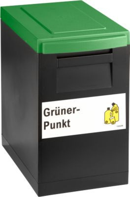 Modul-Sammelbox WSB Nord Sued mit Deckel und Griffen, Schwarz/Grün, B/T/H: 35,0 x 30,0 x 20,0 cm - Bild 1