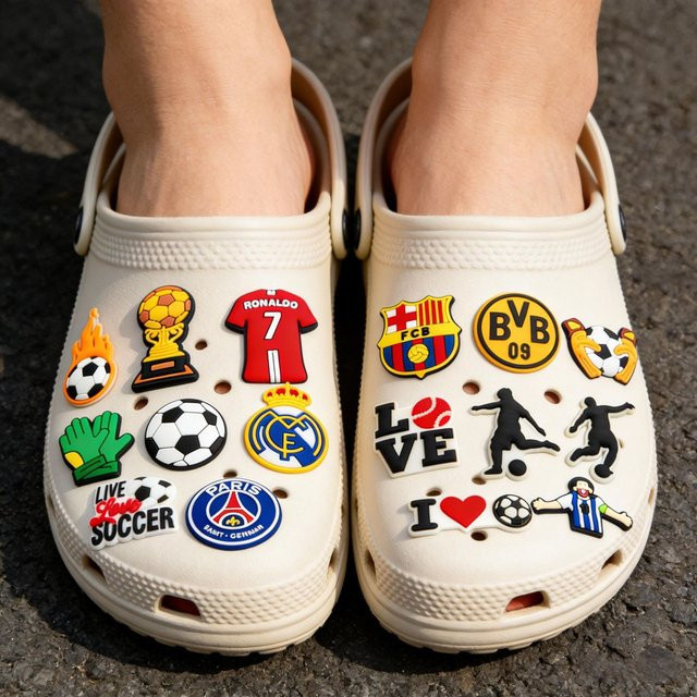 32 Stück Schuh-Charms PVC, Cartoon-Inspirationszitate, Unisex - Bild 1
