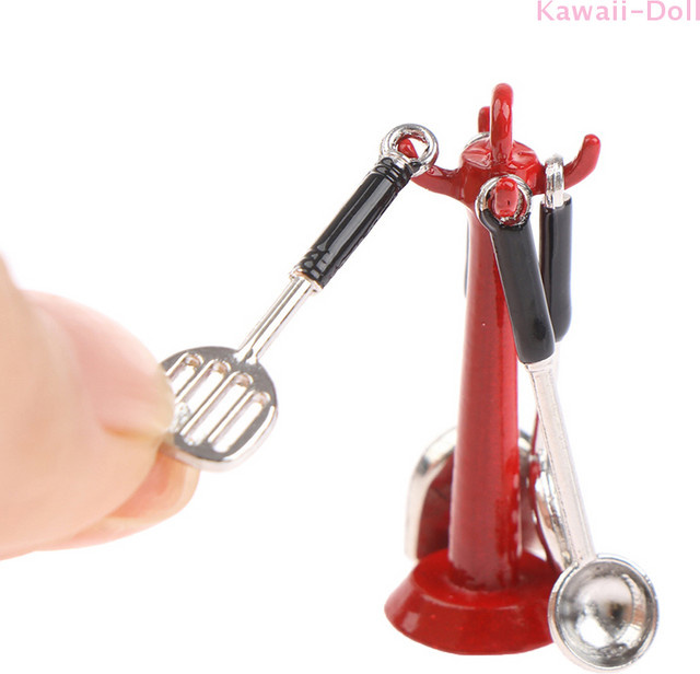 DIAPER&CORED Hängendes Küchenutensilien Set, 1:12 Puppenhaus Dekoration, Metall - Bild 1