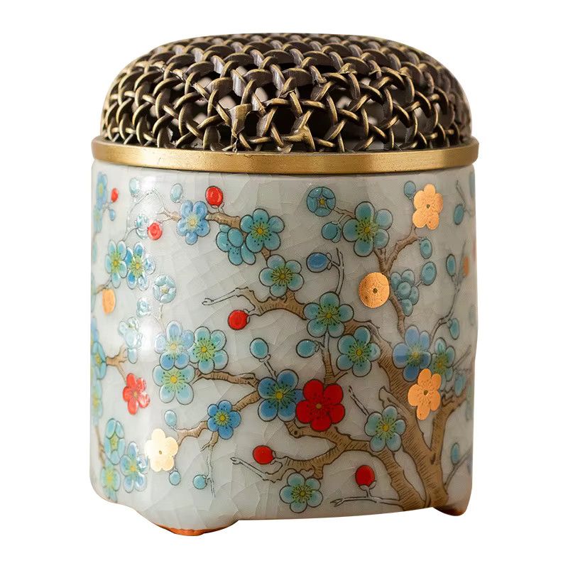 Retro Keramik Weihrauch Brenner für Tee Zeremonien mit Adlerholz und Sandelholz Aroma Diffusor - Bild 4