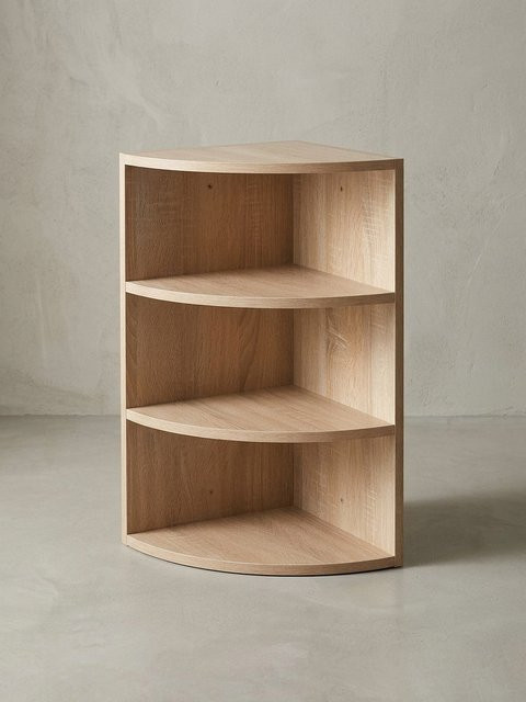 Modernes Eckregal aus Holz von KADIMA DESIGN in Eiche, Wandmontage, B/T/H: 30 x 30 x 60 cm - Bild 1