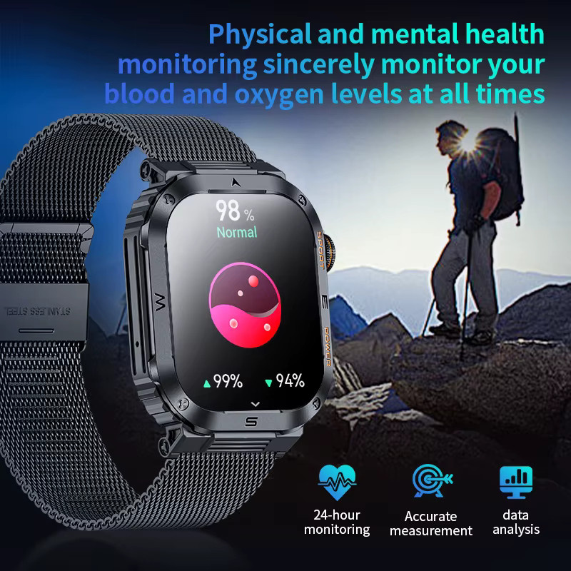 LIGE Smartwatch, Edelstahl, Schwarz, 2,01'' - Bild 3