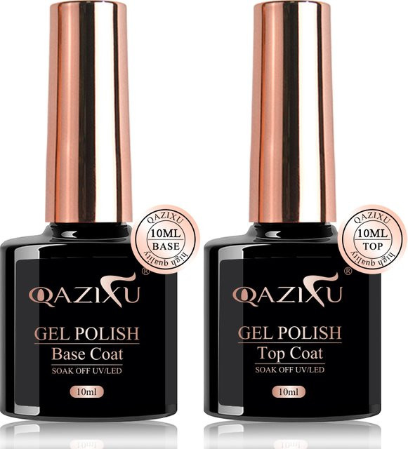 QAZIXU Gel-Nagelkunst-Set mit Grundlack und Decklack, 10 ml, Unisex - Bild 1