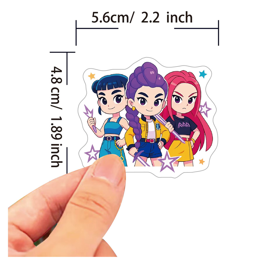 Bandai Cartoon-Mädchen-Aufkleber, 60-teiliges Set, multicolor - Bild 2