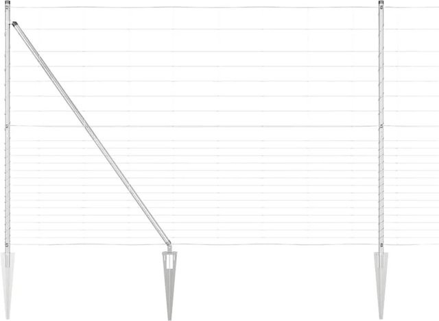 vidaXL Zaunpfosten aus Stahl, rechteckig, silber, Höhe: 160 cm - Bild 1