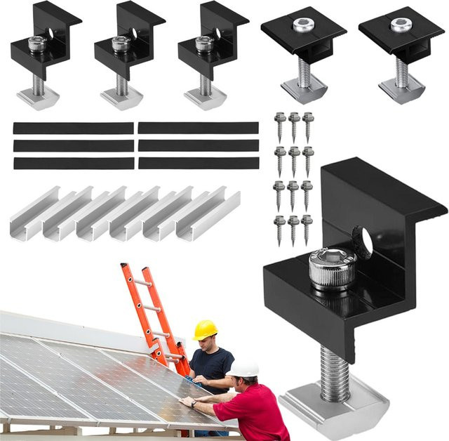 Solar-Dachmontageklemme aus Aluminium für Solarpanels 30-35mm zur Montage an Wohnmobilen, Booten und Wohnwagen - Bild 1