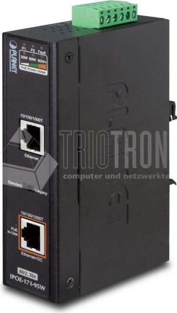 Planet IPOE-171-95W Gigabit PoE Switch Cat6 Schwarz IP30 - Bild 1