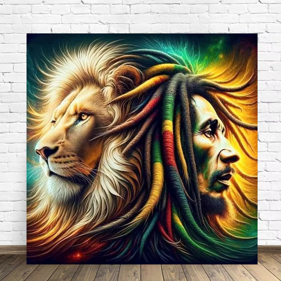 YUTTEE Diamond Painting Bob Marley Porträt DIY Reggae Sänger Mosaik Set Multicolor - Bild 2